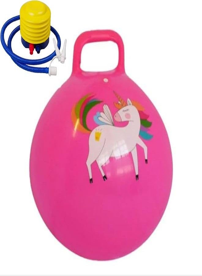 NYTRYD Hopper Ball Bouncy Ball with Handles, Bounce Ball, Jumping Balls for Kids,Gym Ball,Hop Ball for School,Party& Outdoor Activity,Pump Included(65 cm) (Pink) - Image 1